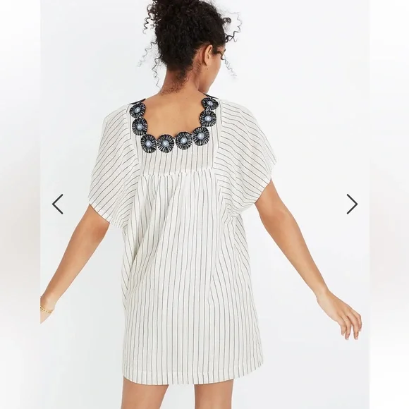 Madewell Embroidered Butterfly Dress in Stripe - Picture 2 of 7